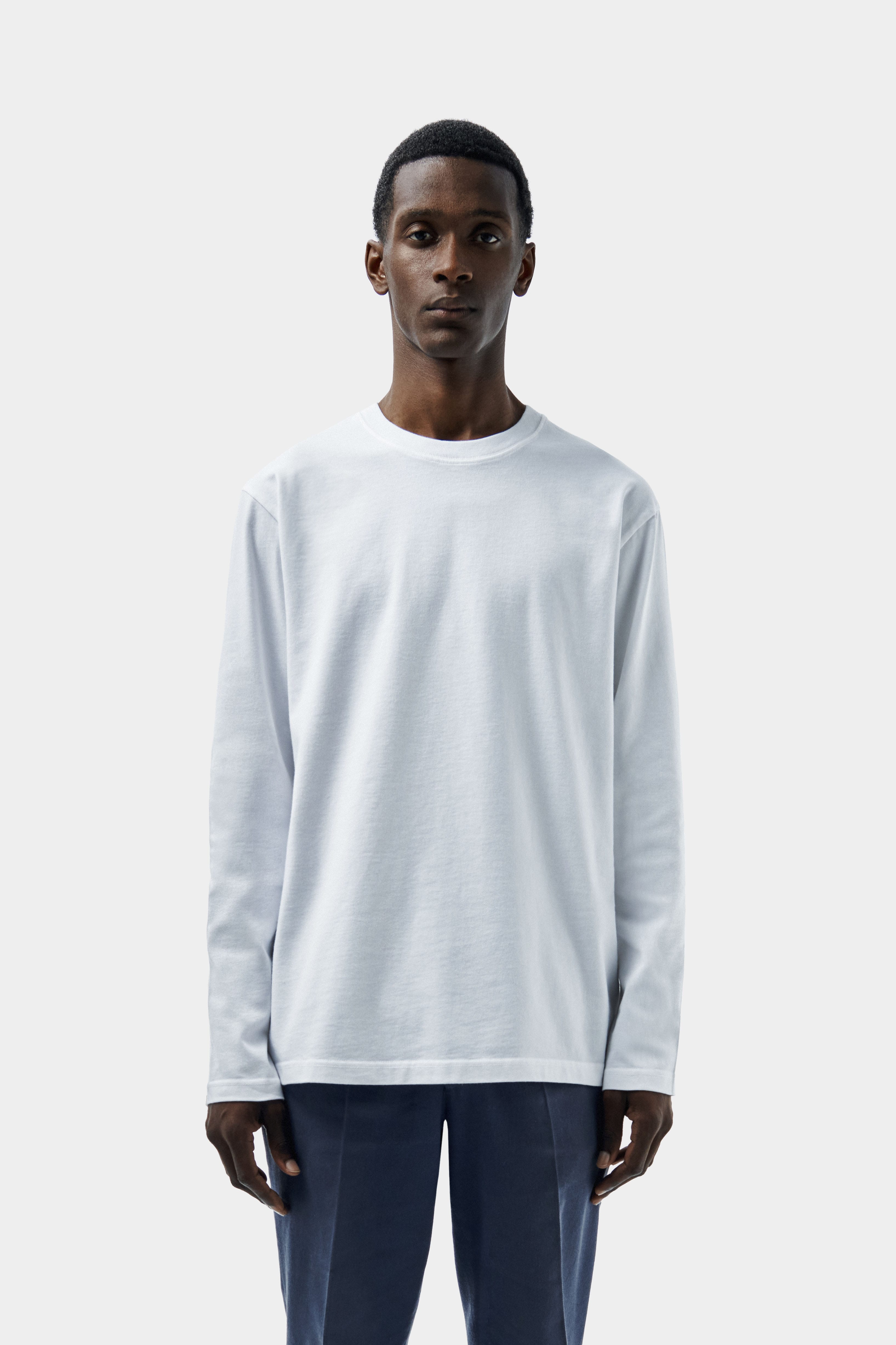 LOHEN ボトルネック レイヤードブルゾン　ホワイト Classic Longsleeve 270 | Customize with dye, artwork, and woven