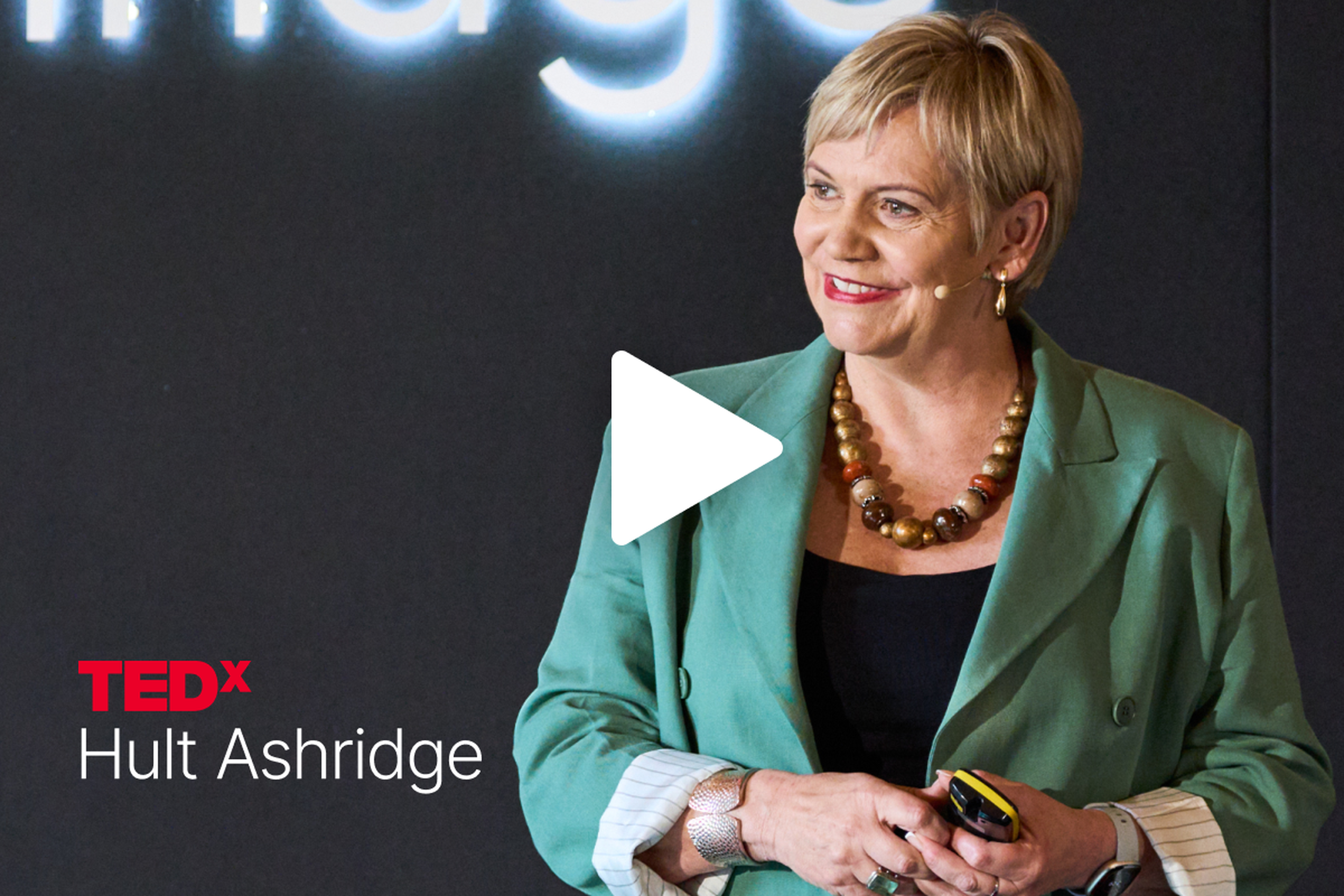 Sharon Olivier giving a talk at TEDx Hult Ashridge