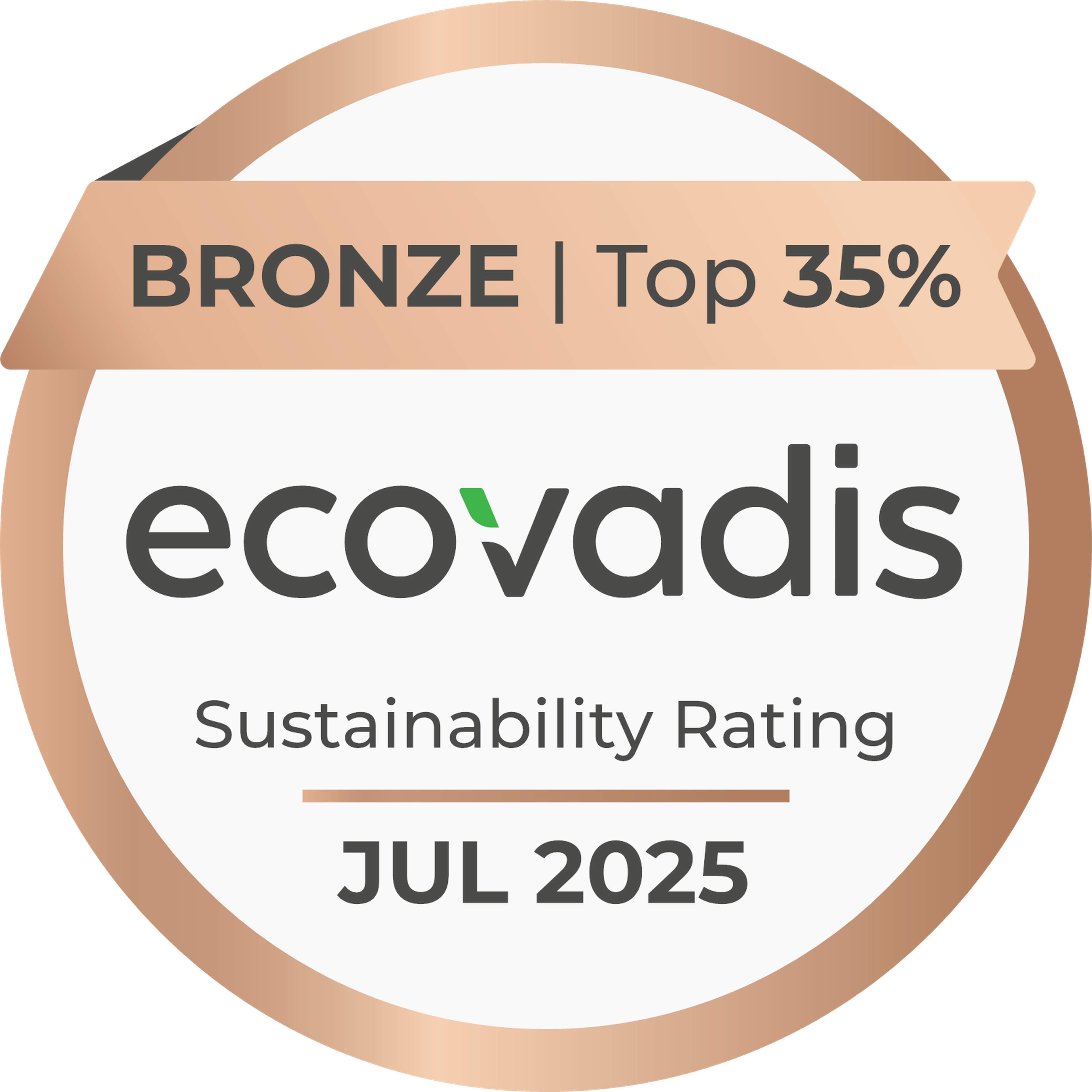 Ecovadis Sustainability Rating Award Bronze July 2025