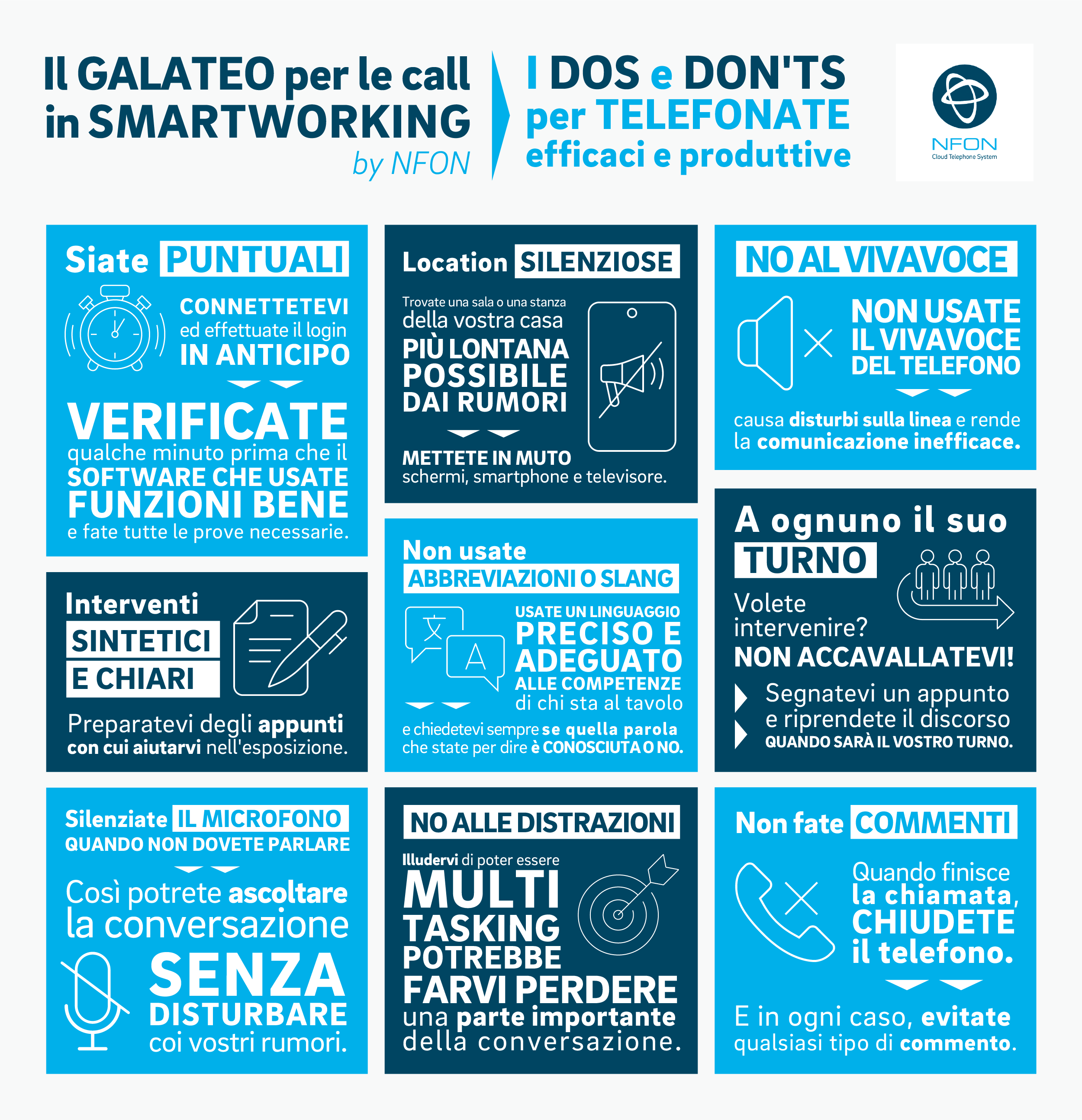 infografica galateo delle call 