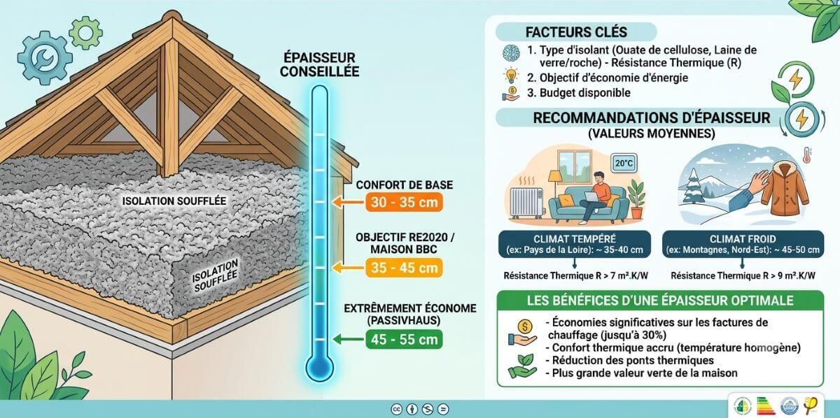épaisseur isolation par soufflage des combles perdus