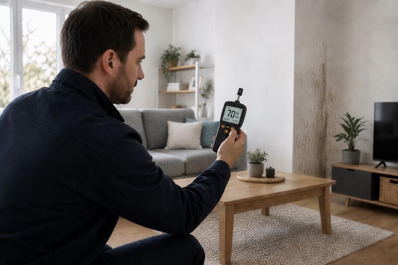 mesure taux humidité maison avec hygromètre