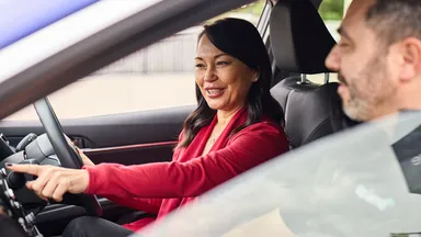 Splend Customer test driving car