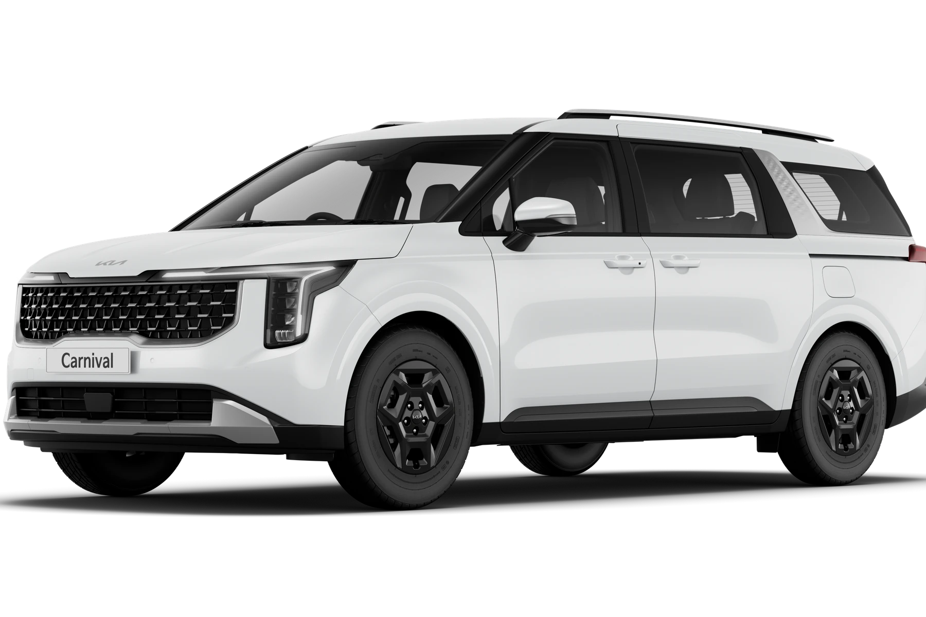 Exterior of Kia Carnival in Snow White Pearl