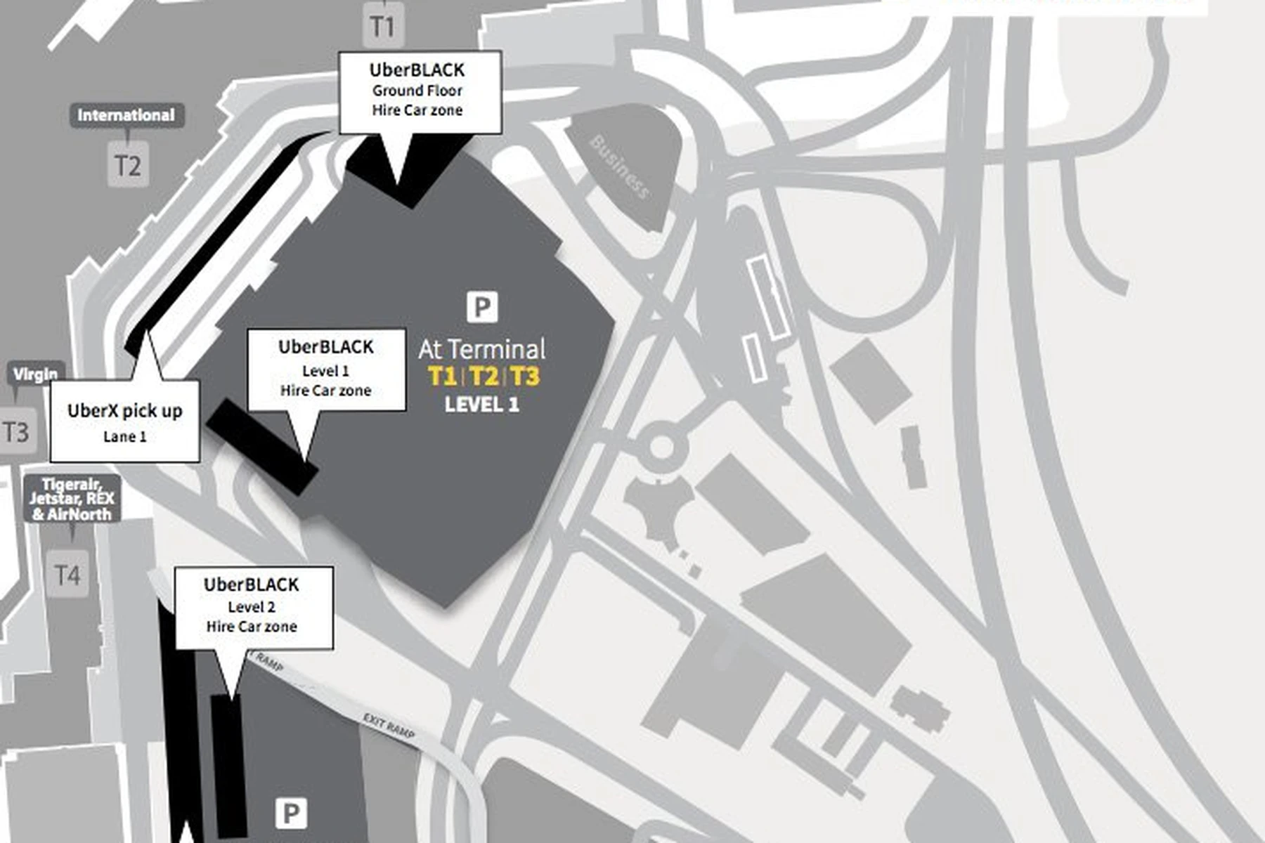 Melbourne airport pickup locations