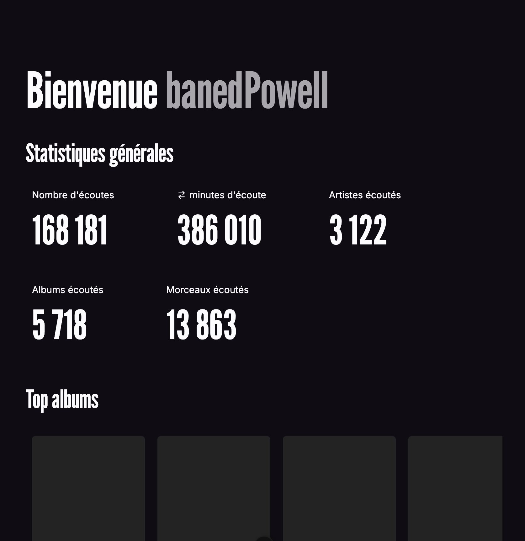 Dashboard de Deezerstats