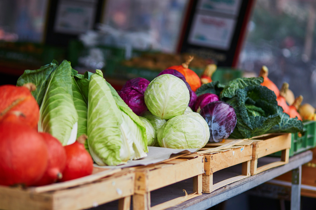 Gemüse auf dem Marktstand