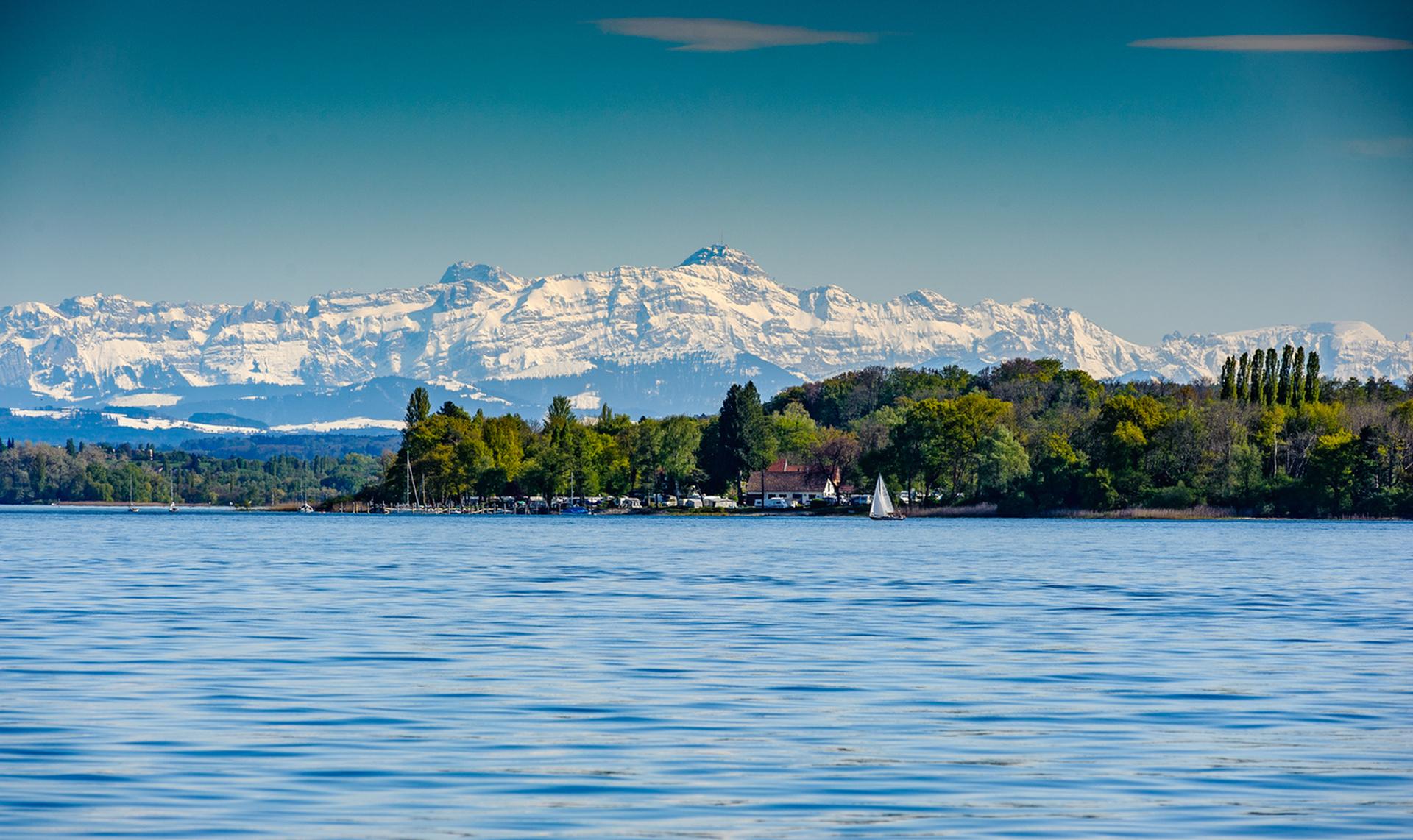 aussicht mit blick auf die Alpen