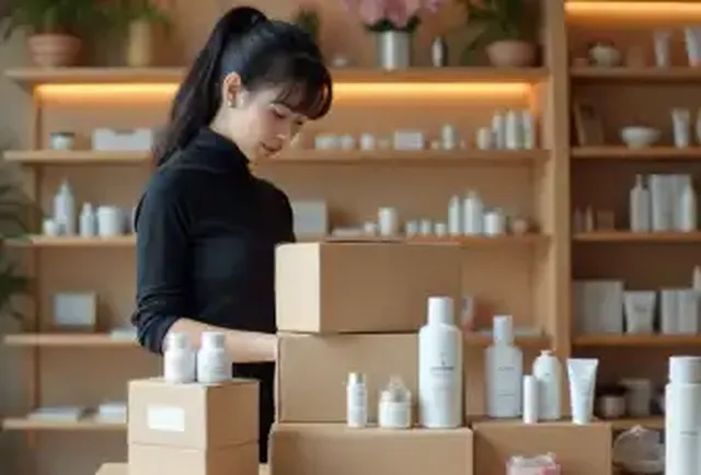 Woman in beauty shop