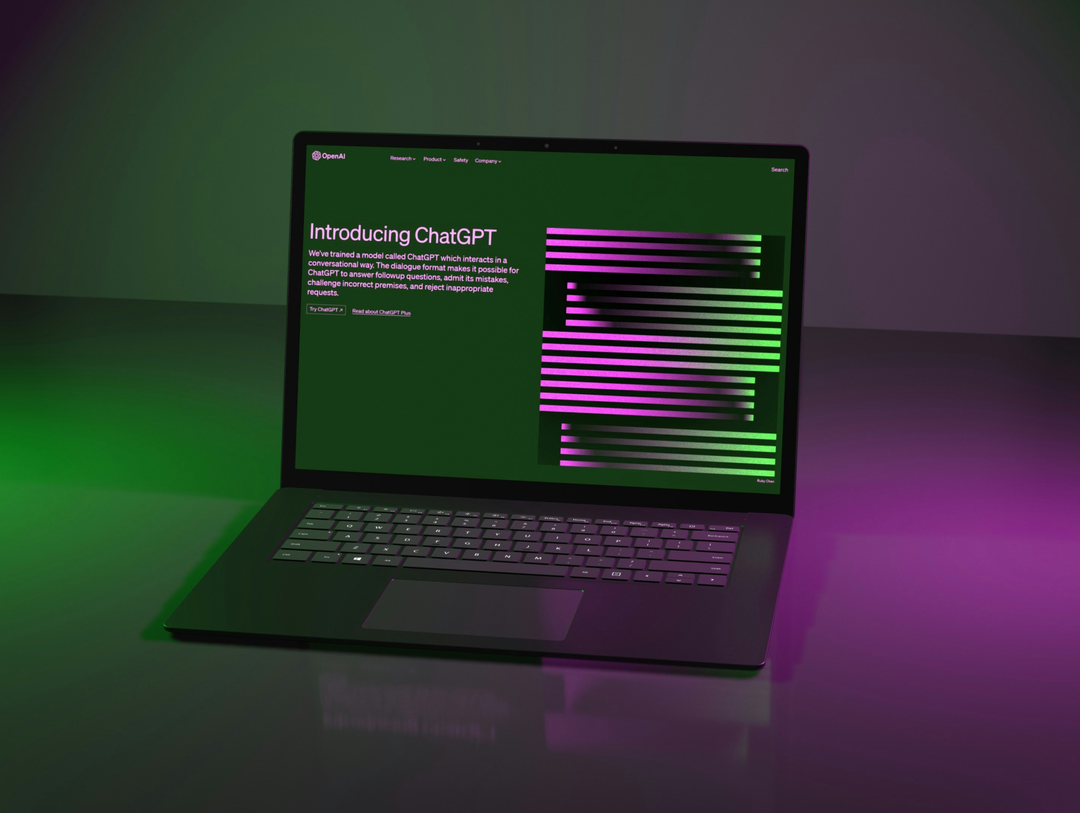 A laptop with opened ChatGPT website page