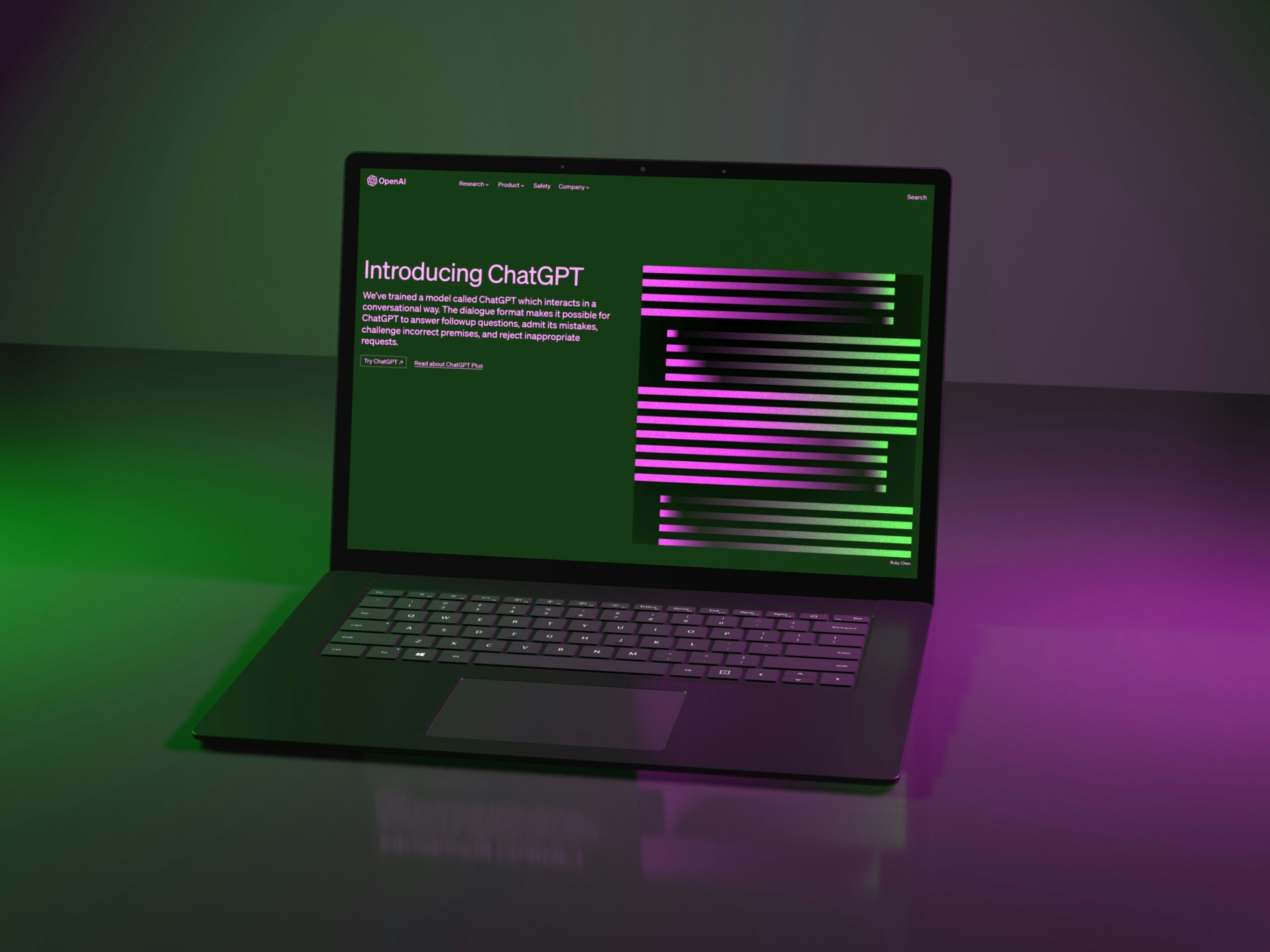 A laptop with opened ChatGPT website page