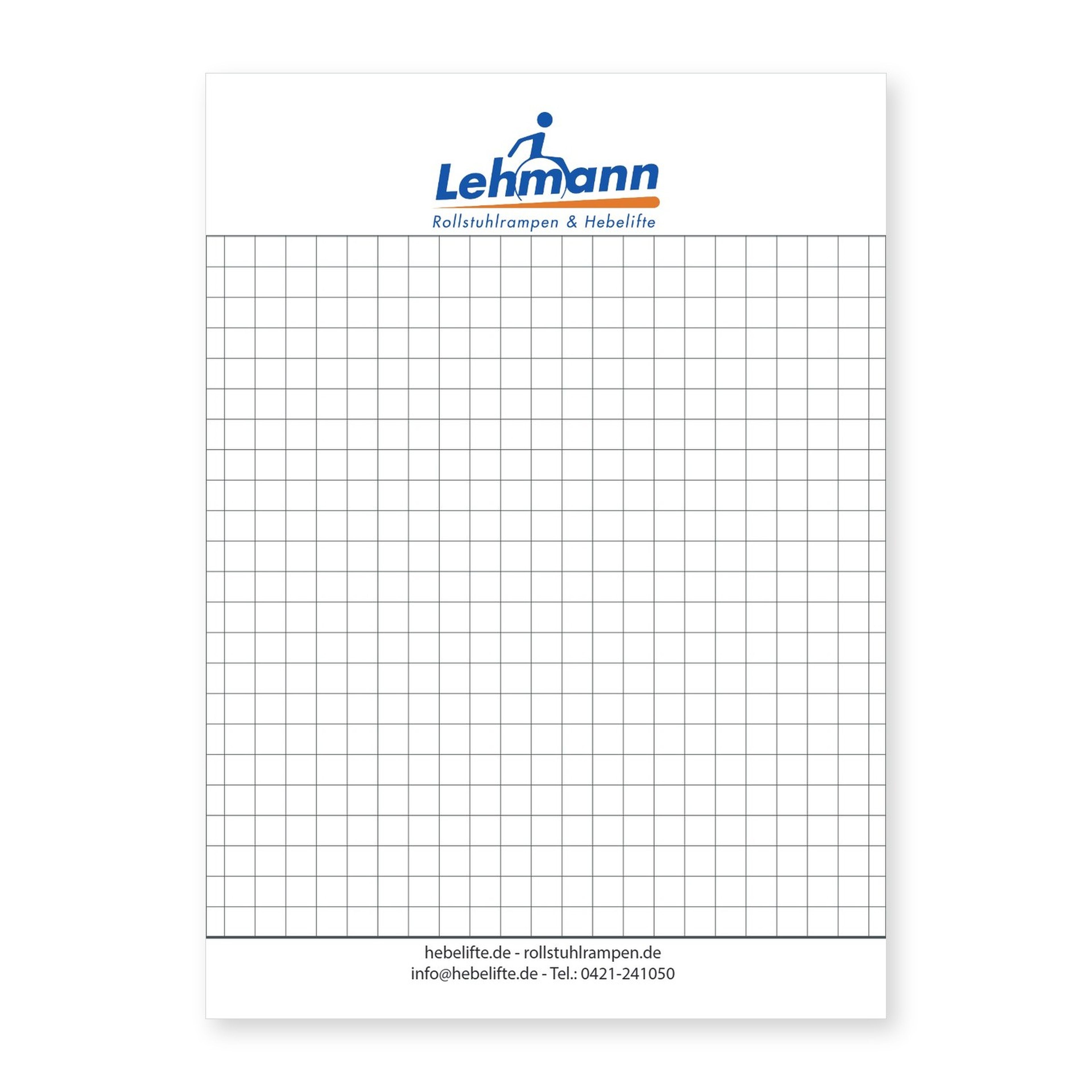 Block DIN A6, 50 Blatt, mit Lehmann Logo