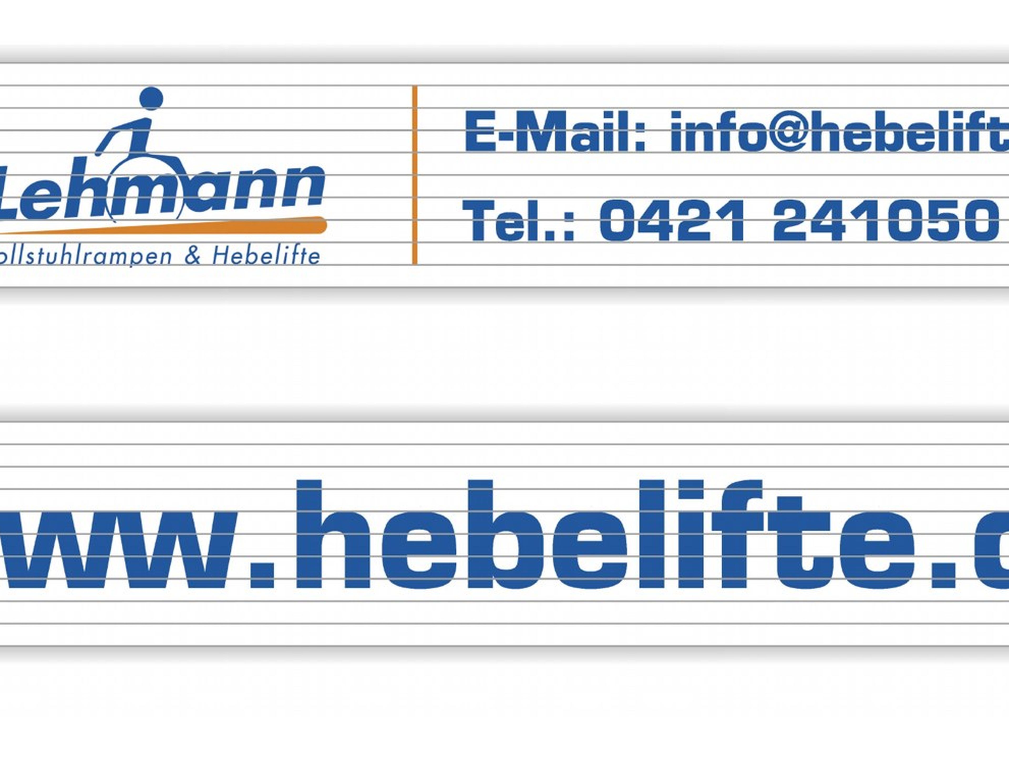 Zollstock 2 m weiß mit Lehmann Logo