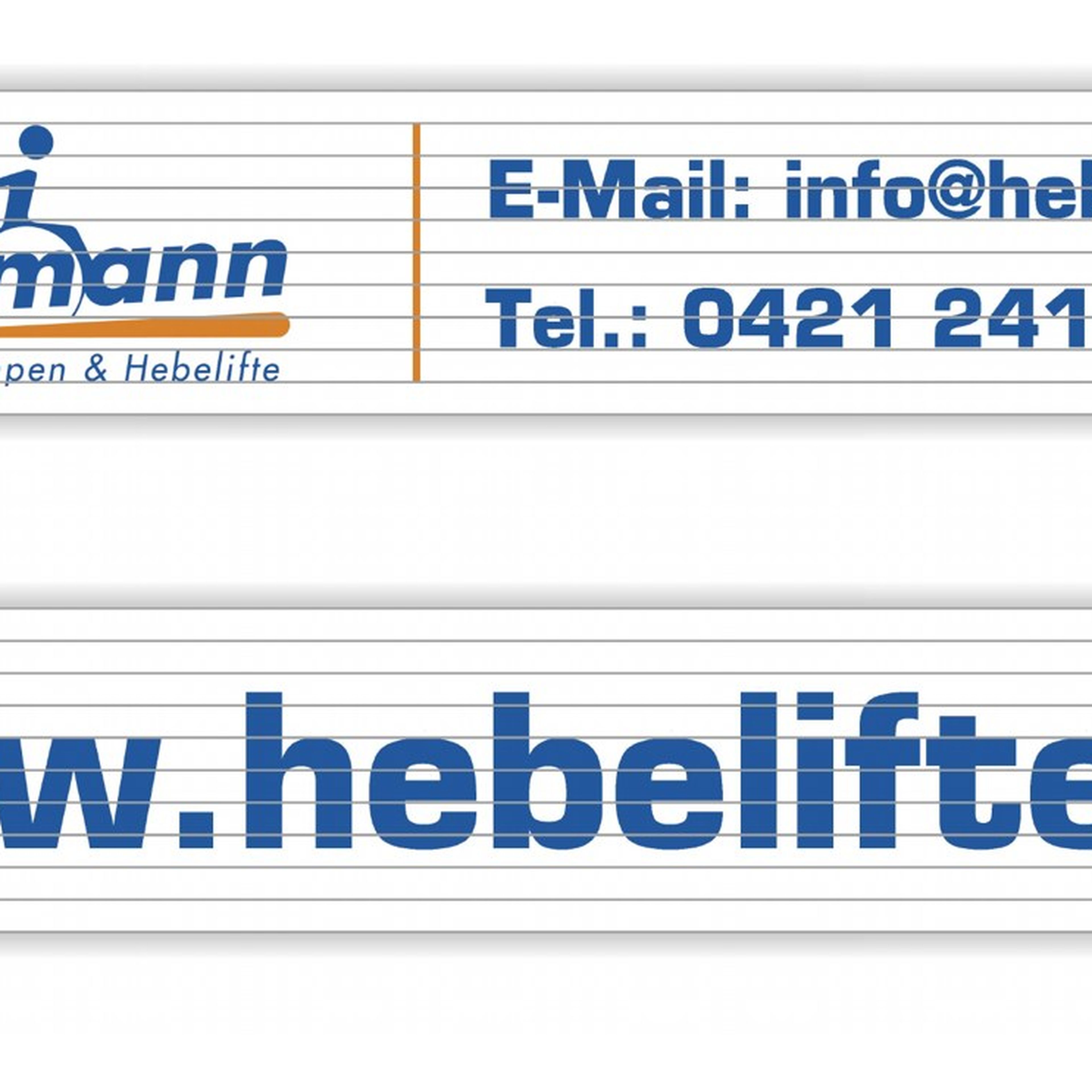 Zollstock 2 m weiß mit Lehmann Logo