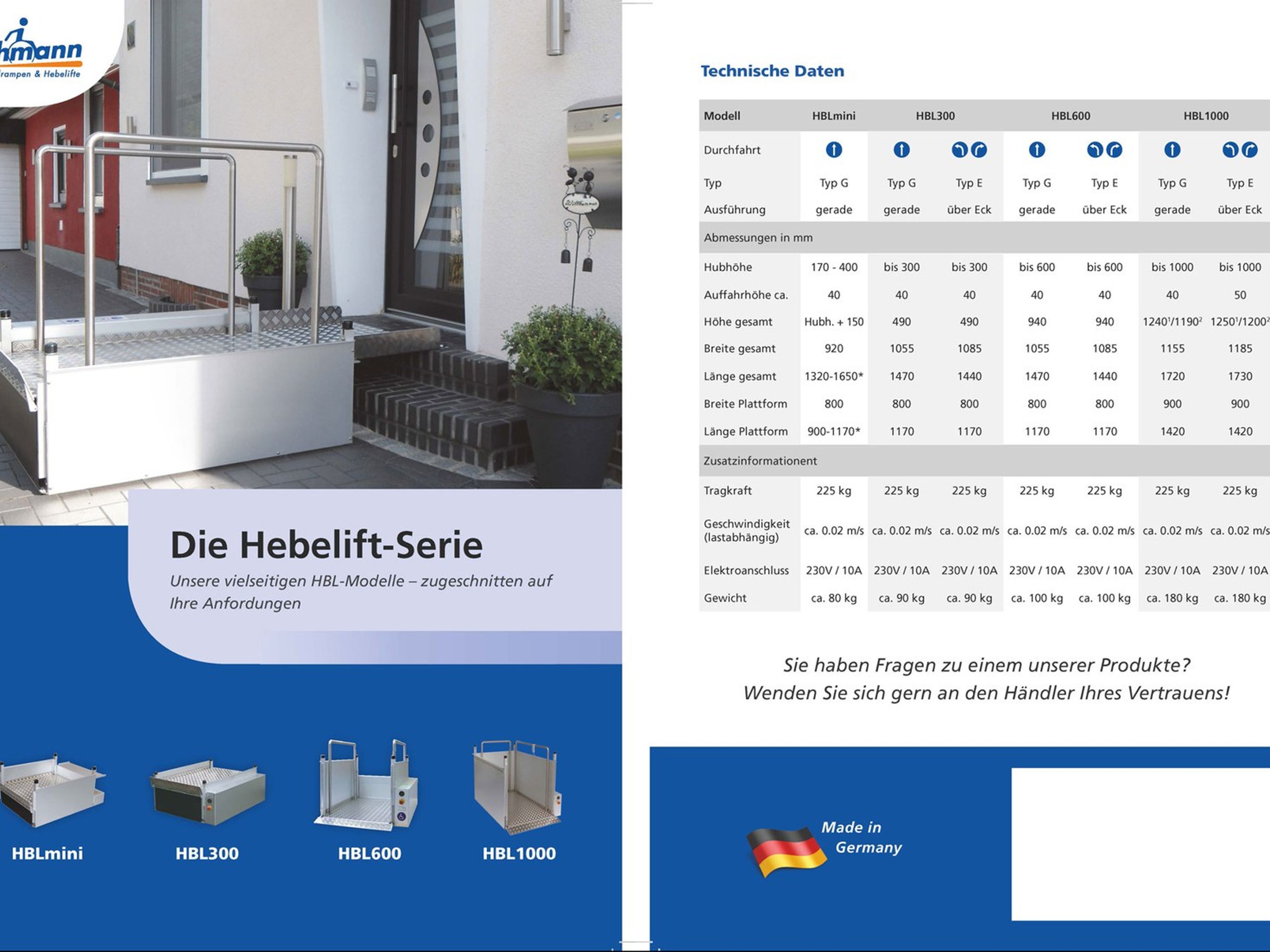 Hebelift Prospekt Faltflyer