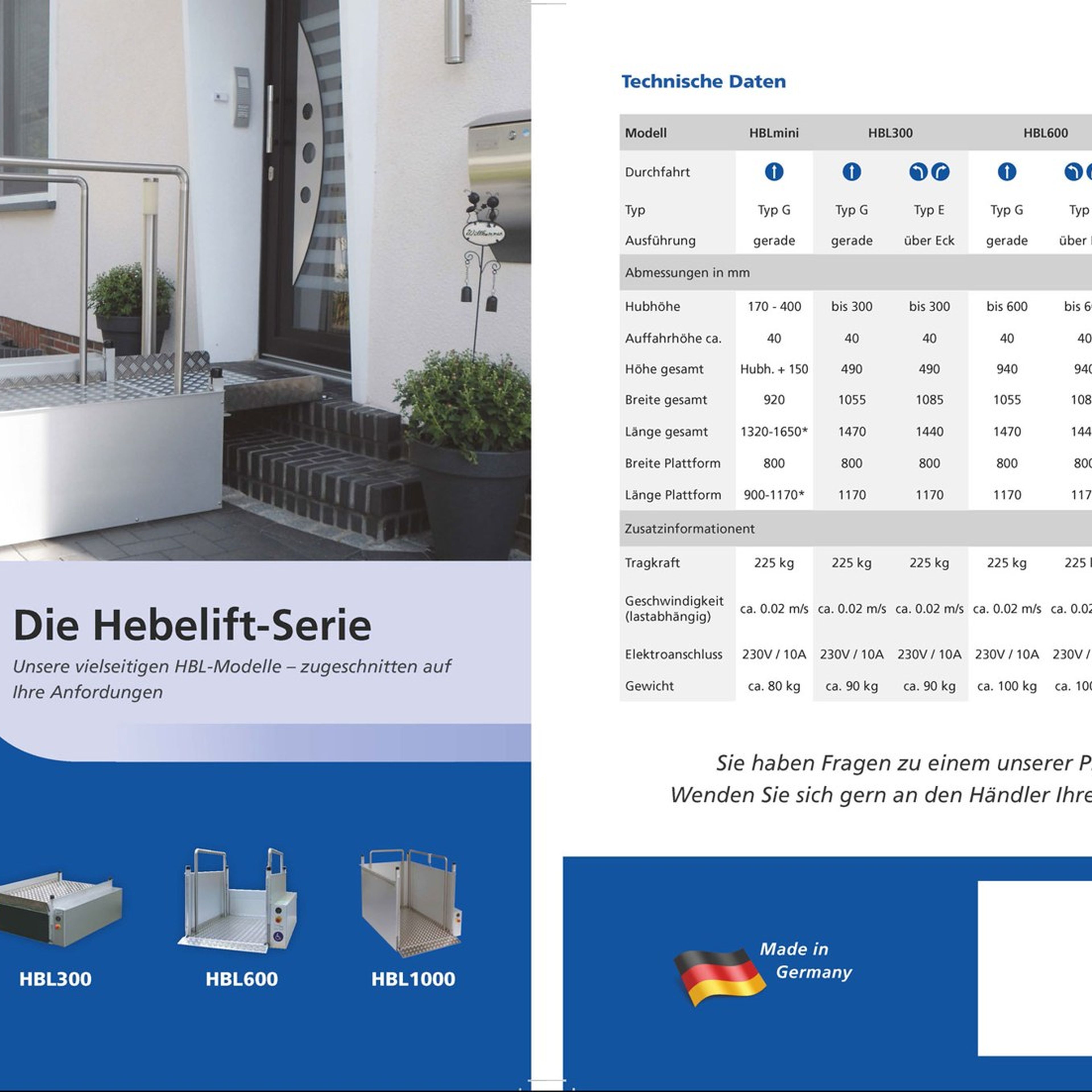 Hebelift Prospekt Faltflyer