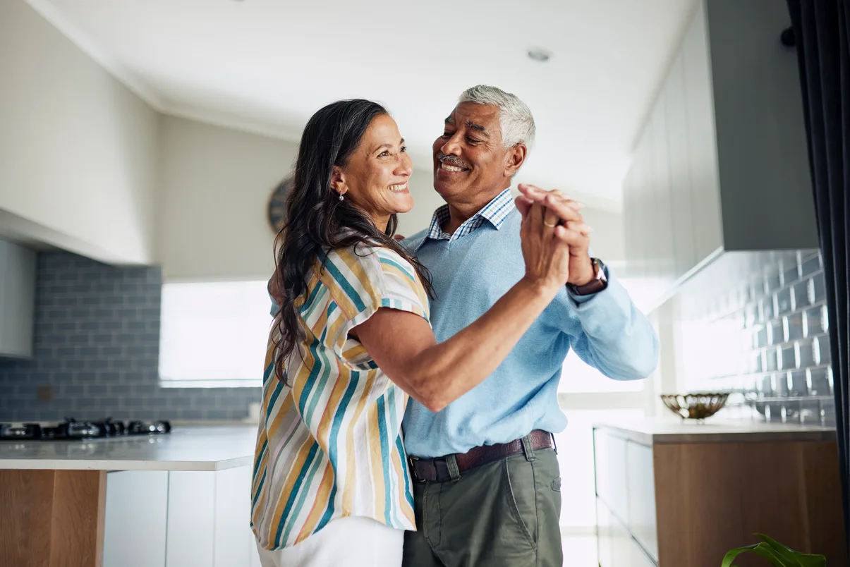 Happy elderly couple