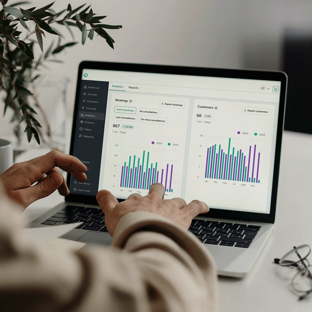 Analytics-Tool im Eversports Manager zur Finanzübersicht und Kursauswertung