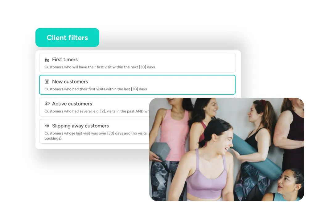 Filter through your clients to easily set the right target audience for email communication
