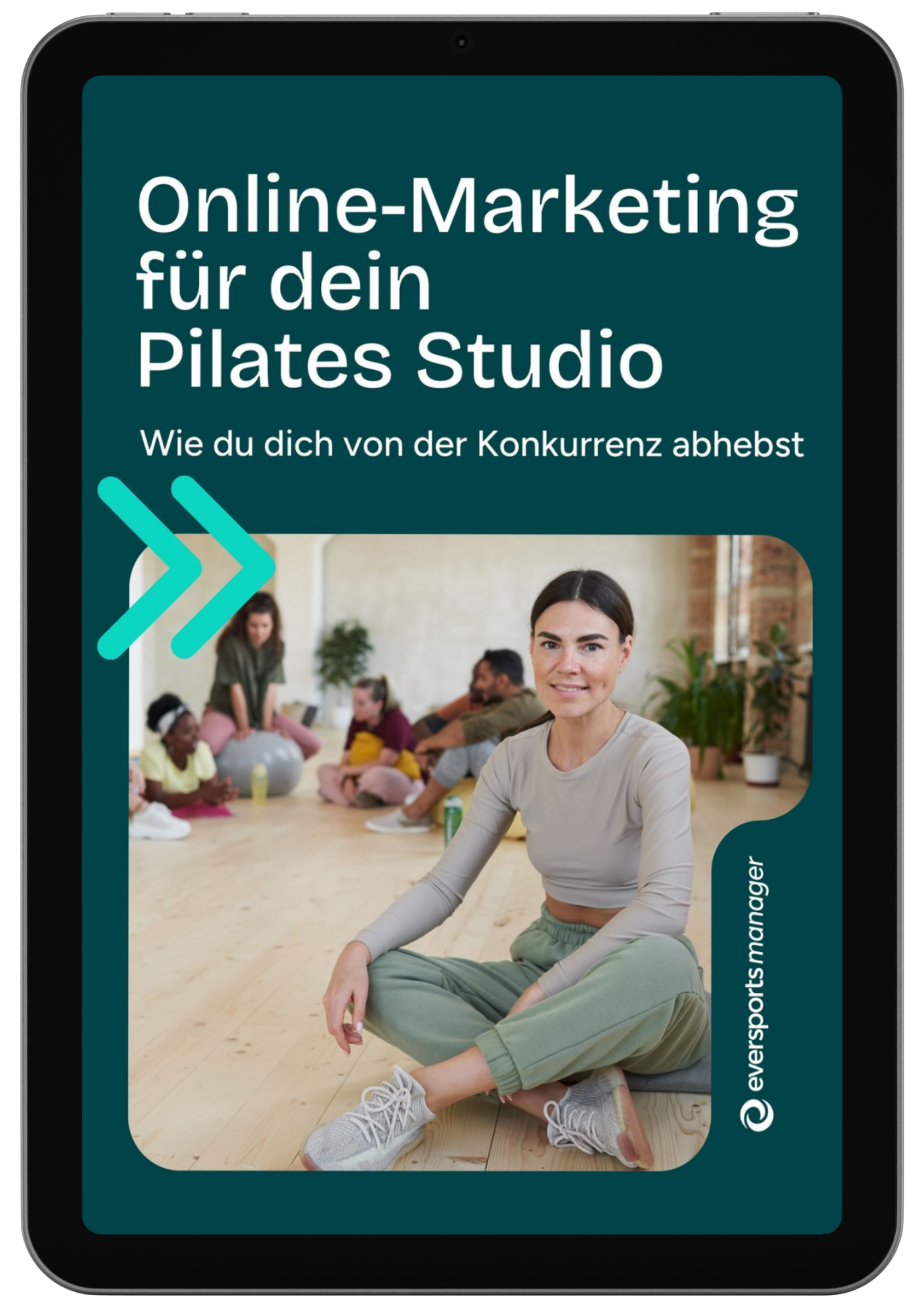 Cover des E-Books "Online Marketing für dein Pilates Studio" publiziert von Eversports Manager