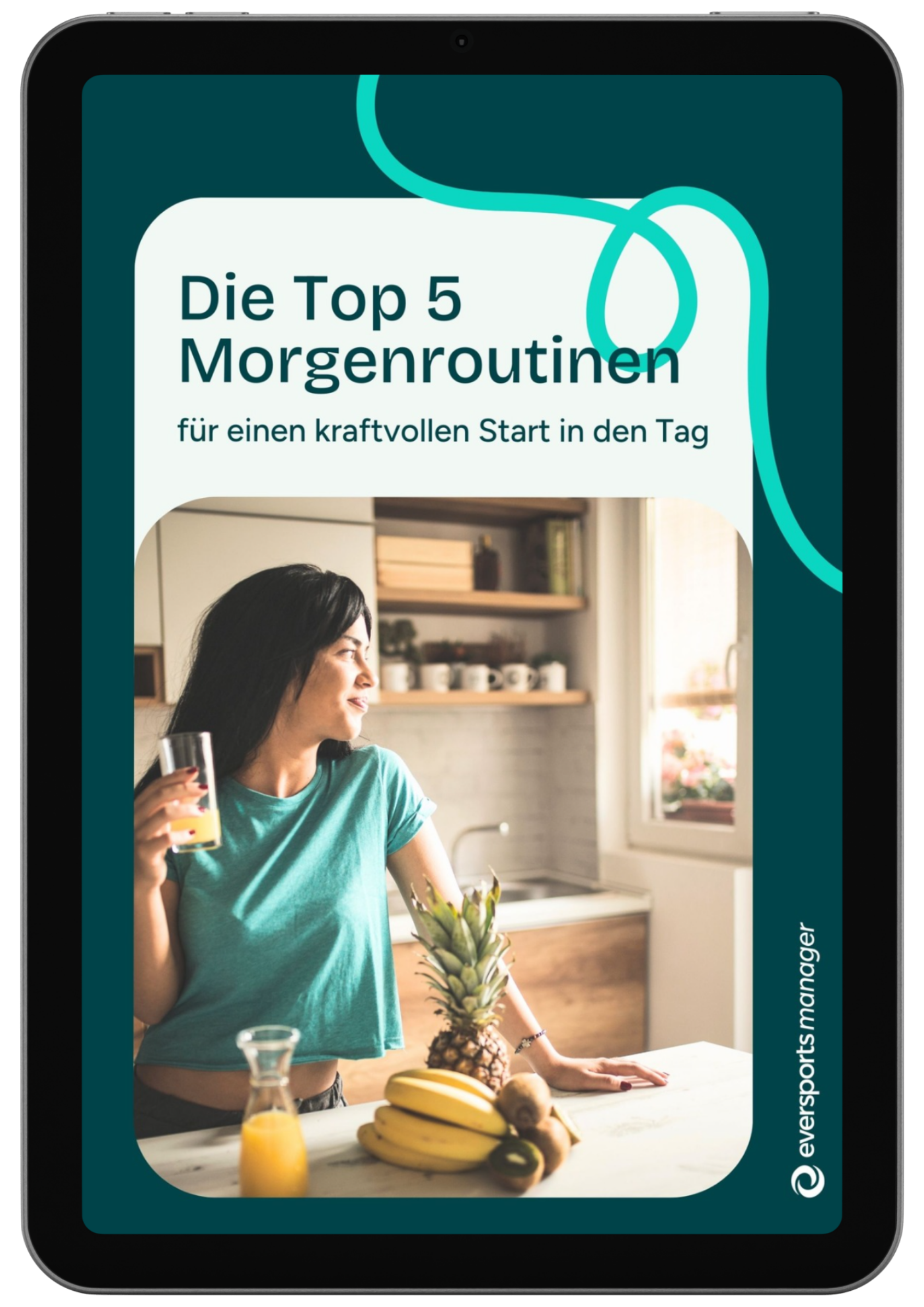 Cover des E-Books "Top 5 Morgenroutinen" publiziert von Eversports Manager