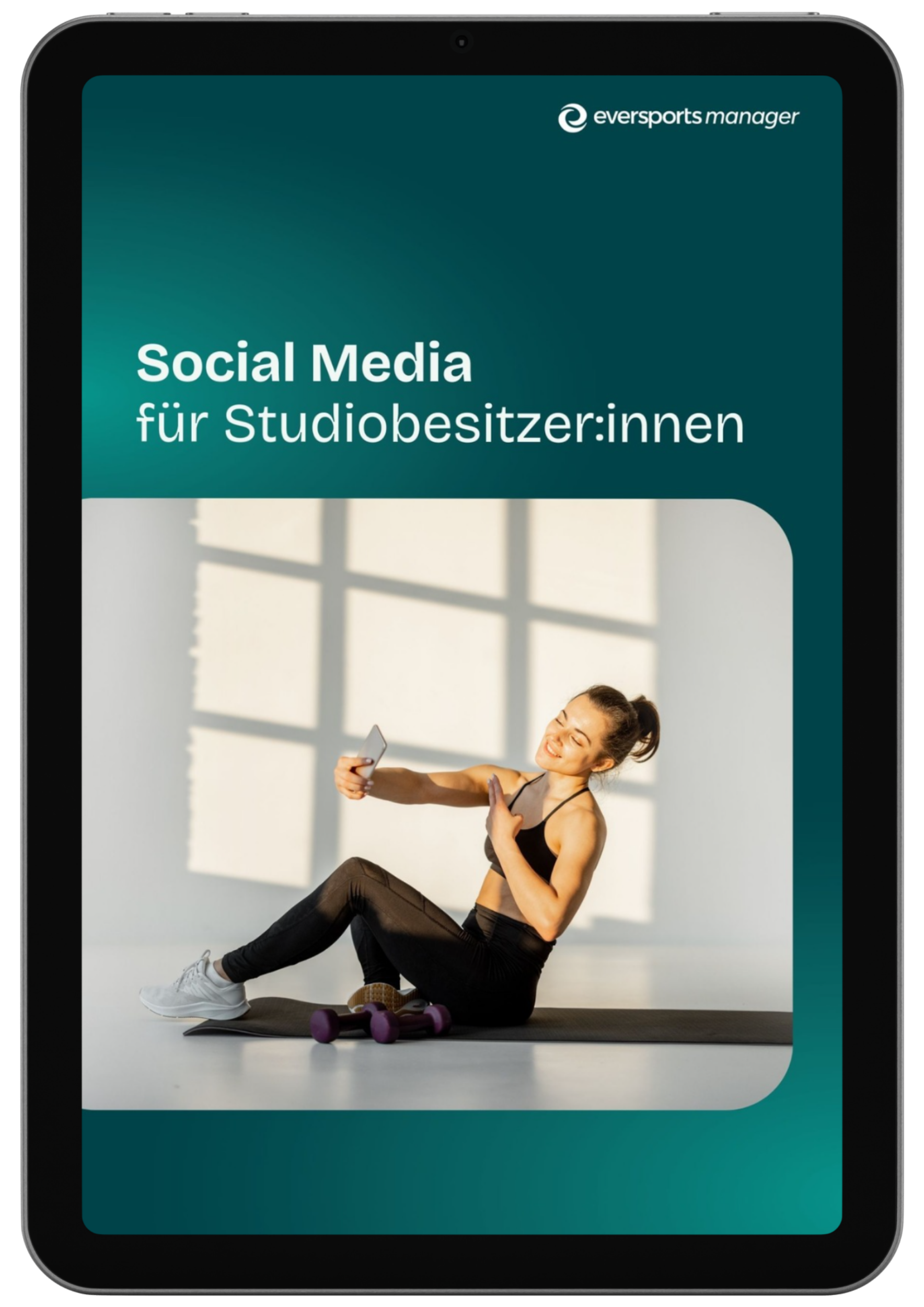 Cover vom E-Book "Social Media für Studiobesitzer:innen" von Eversports Manager