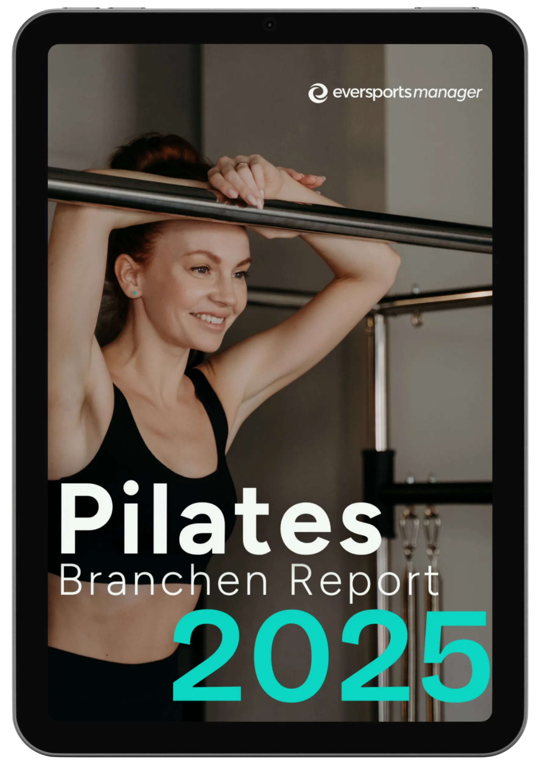 Cover des E-Books "Pilates Branchen Report 2025" publiziert von Eversports Manager