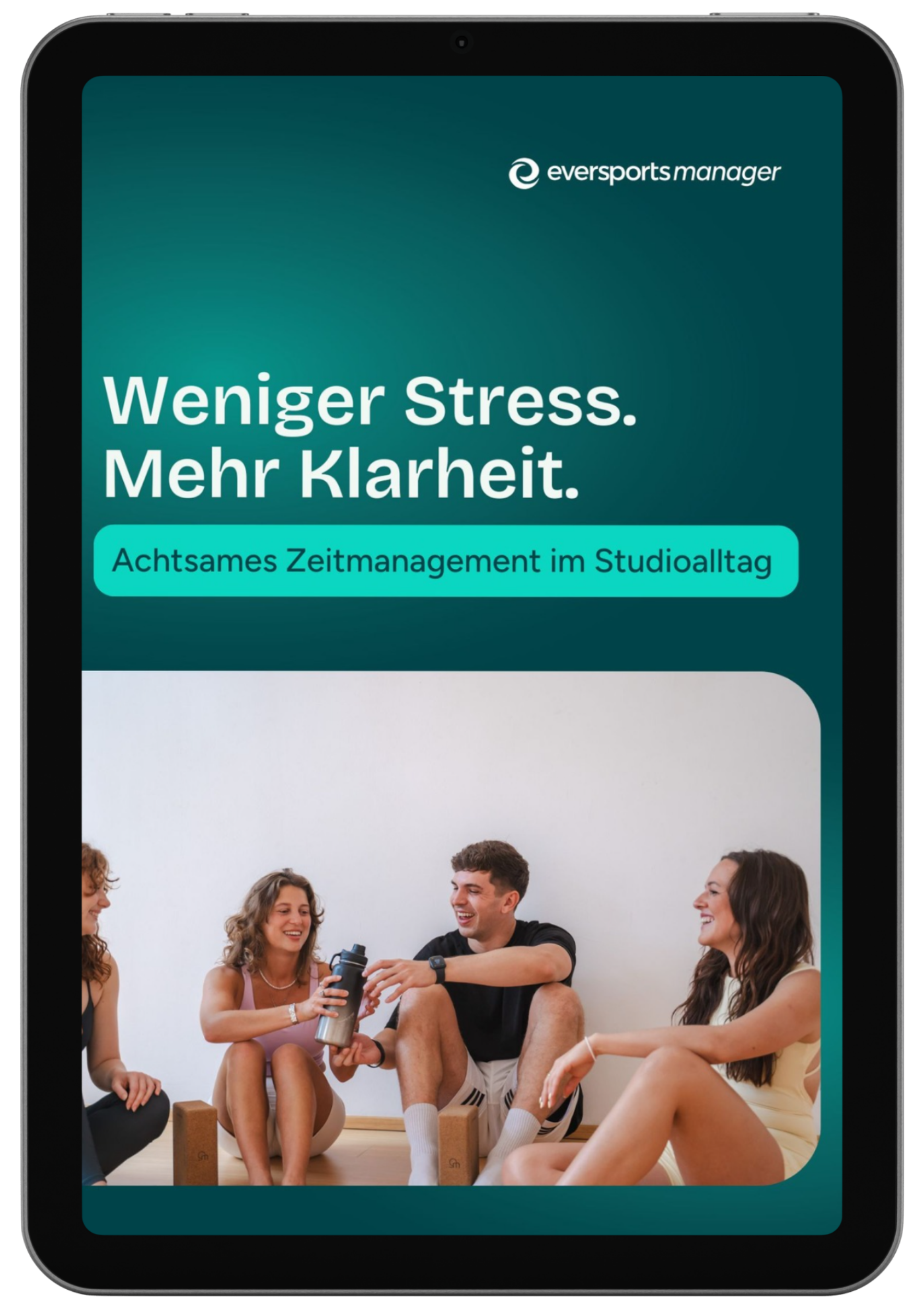 Cover des E-Books "Zeitmanagement im Studioalltag" publiziert von Eversports Manager