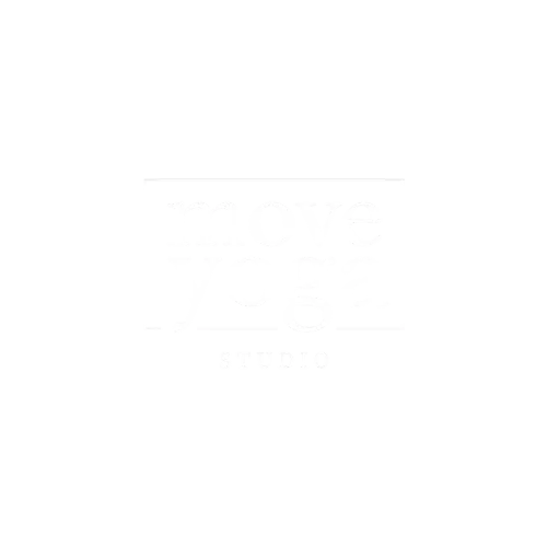 White "move yoga STUDIO" logo on a black background, with "move yoga" in bold and "STUDIO" in smaller, uppercase letters below.