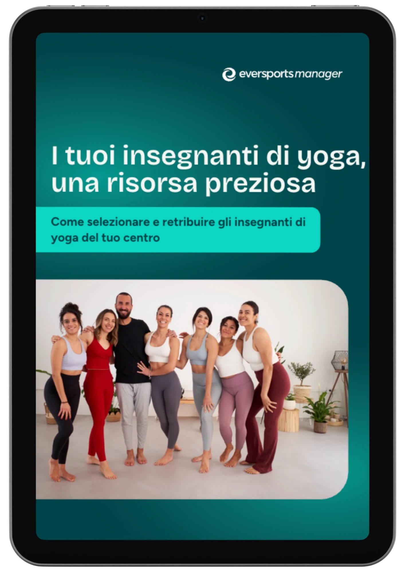 Copertina dell'ebook "I tuoi insegnanti di yoga, una risorsa preziosa" pubblicato da Eversports Manager