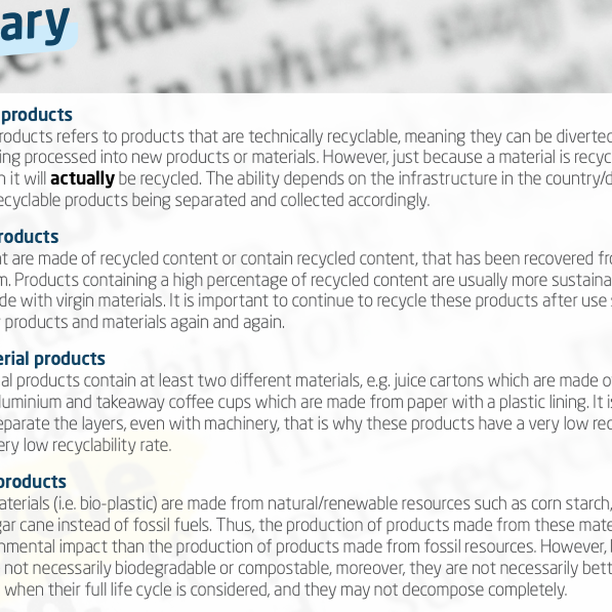 Plastic glossary