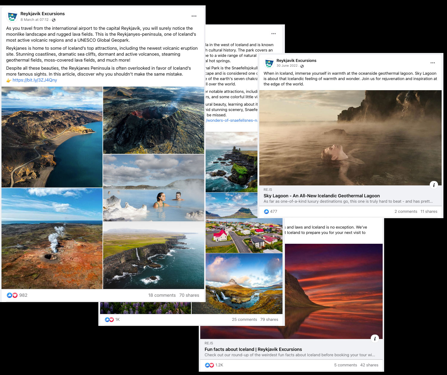 Blog-greinum var deilt á samfélagsmiðlum RE með góðum árangri.