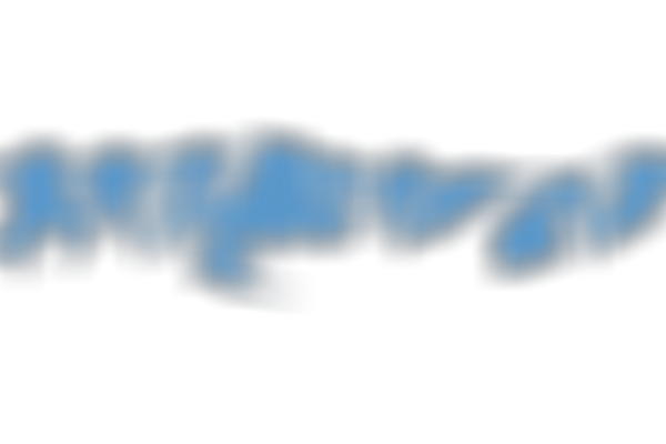 Stylized blue silhouette of a mountain range against a white background.