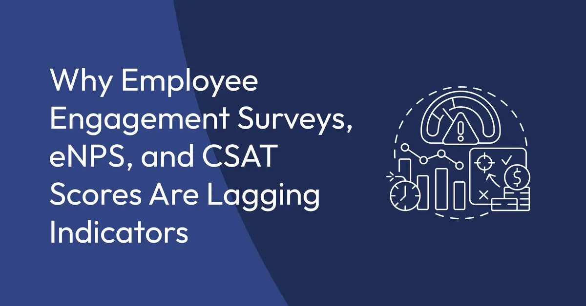 Why Employee Engagement Surveys, eNPS, and CSAT Scores Are Lagging Indicators — And What Real-Time Behavioral Analytics Measures Instead