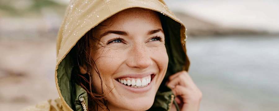 Frau im Regen