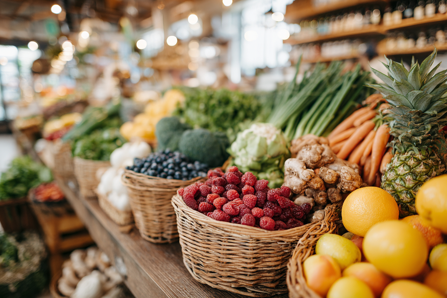 Buntes Obst und Gemüse