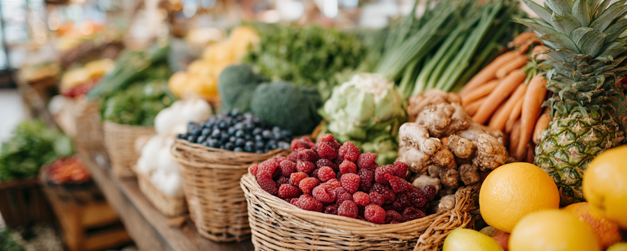 Buntes Obst und Gemüse