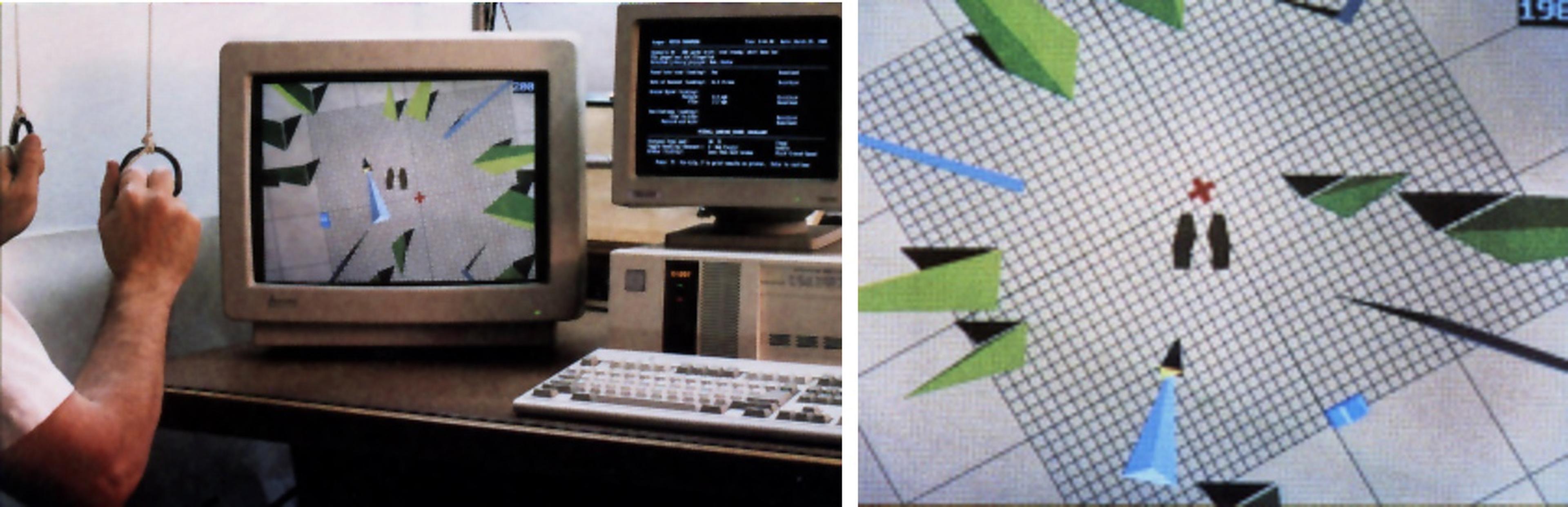 The original 1987 PARASIM® graphics-based parachute simulator and its display