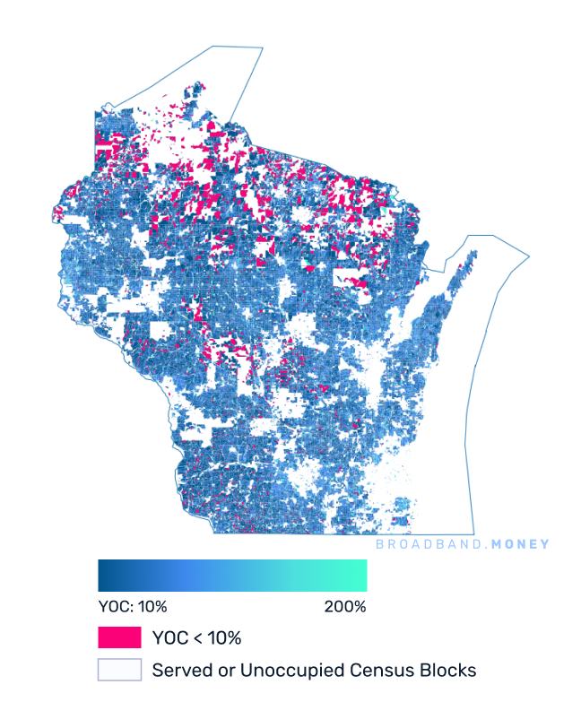 Wisconsin broadband investment map yield on cost