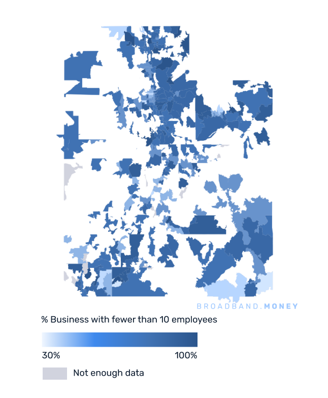 Utah broadband investment map small business establishments