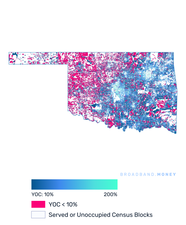 Oklahoma broadband investment map yield on cost