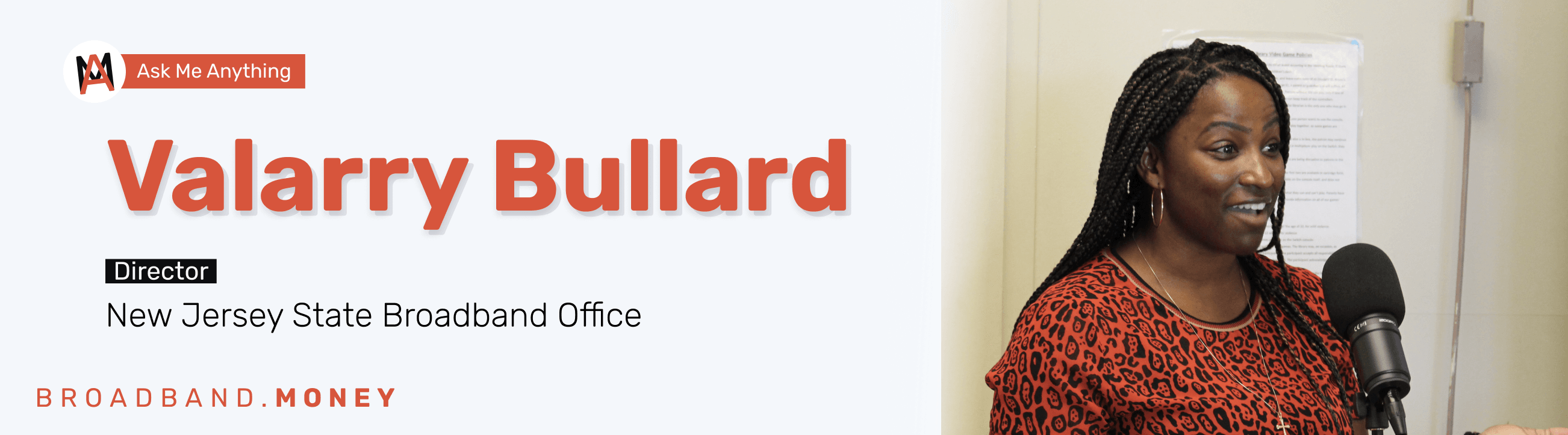 Ask Me Anything! with Valarry Bullard, Director of the New Jersey State Broadband Office Banner Image