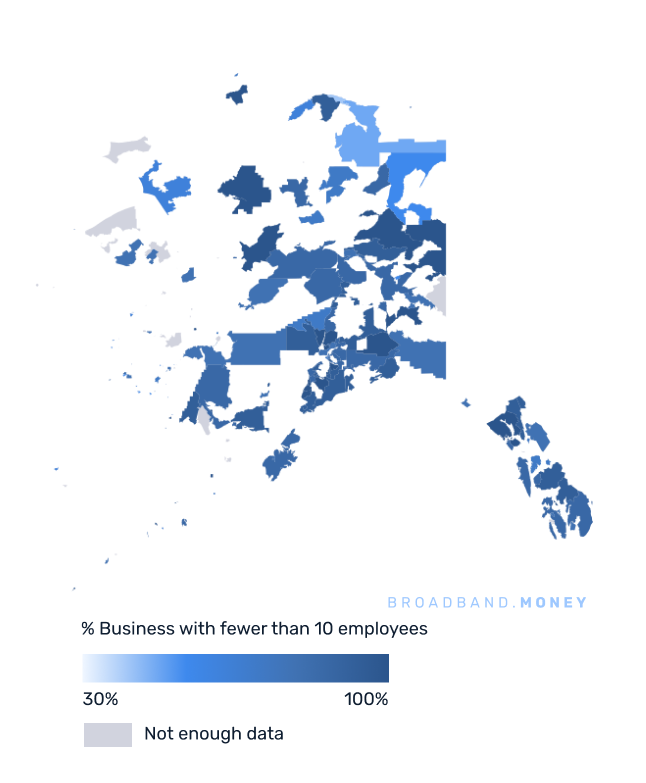 Alaska broadband investment map small business establishments