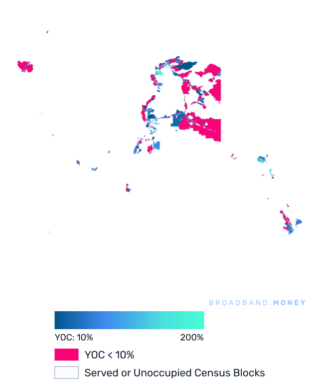Alaska broadband investment map yield on cost