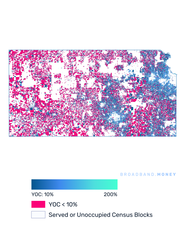 Kansas broadband investment map yield on cost