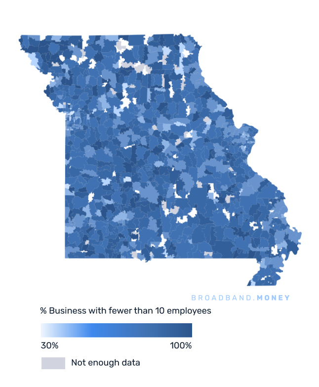 Missouri broadband investment map small business establishments
