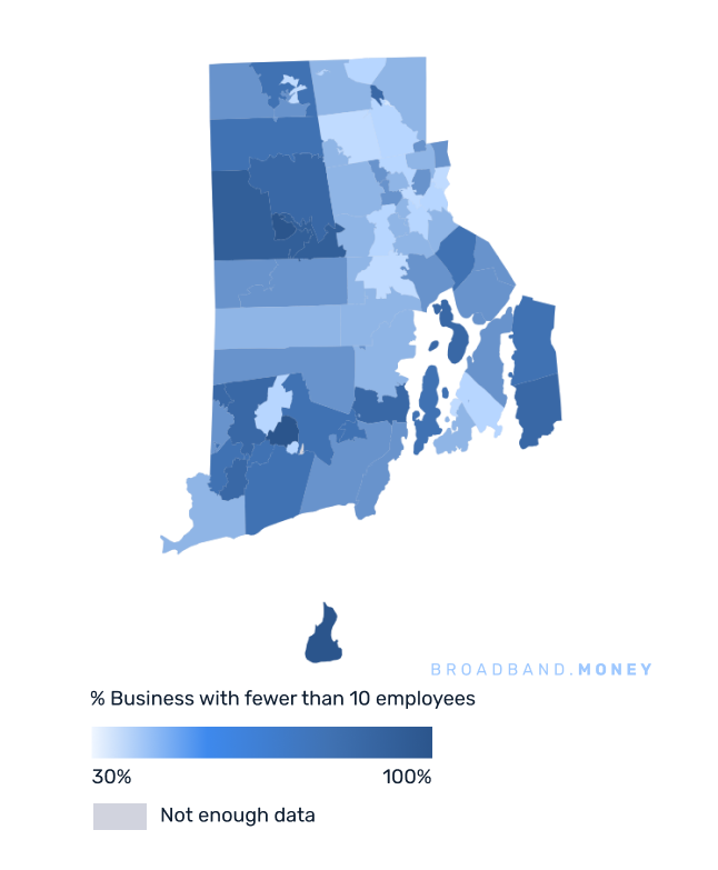 Rhode Island broadband investment map small business establishments