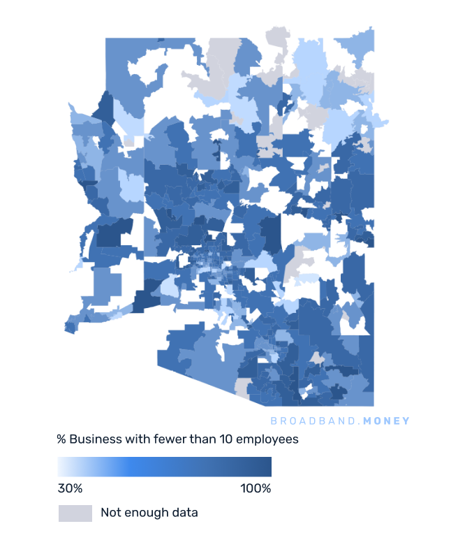 Arizona broadband investment map small business establishments