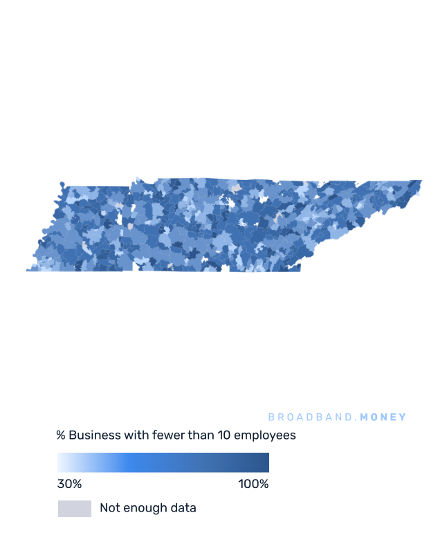 Tennessee broadband investment map small business establishments