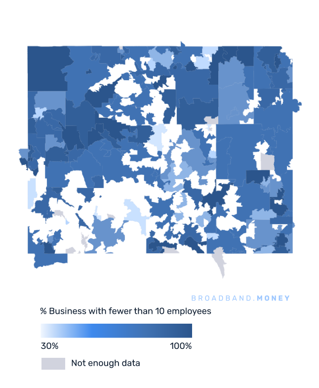 Wyoming broadband investment map small business establishments